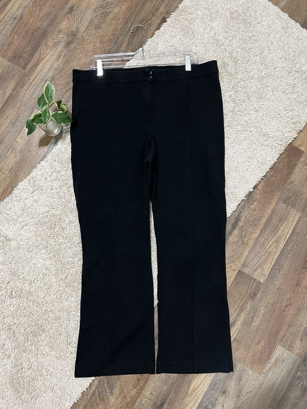 J.Jill Large Black Front Seam Mid-Rise Cotton Ponte Knit Stretch Versatile Pants